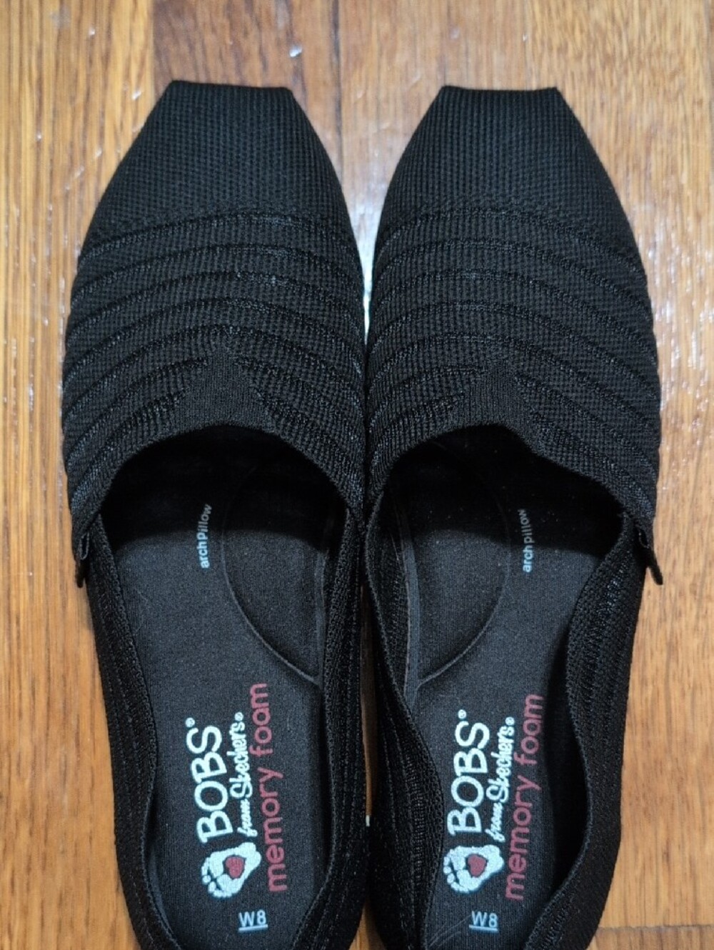 JUST REDUCED!! BOB'S from Skechers Black Mesh, Semi-sheer Slip-On's